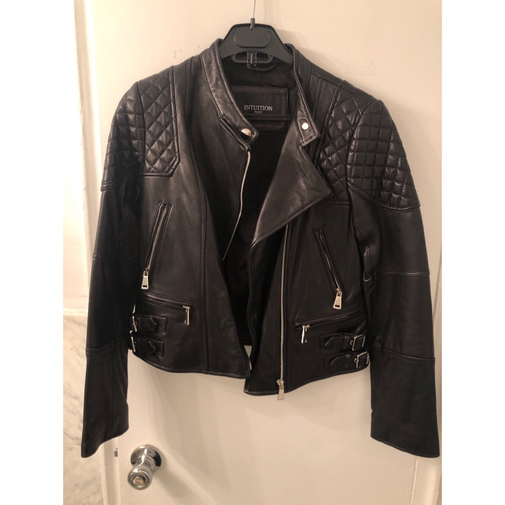 Black leather jacket